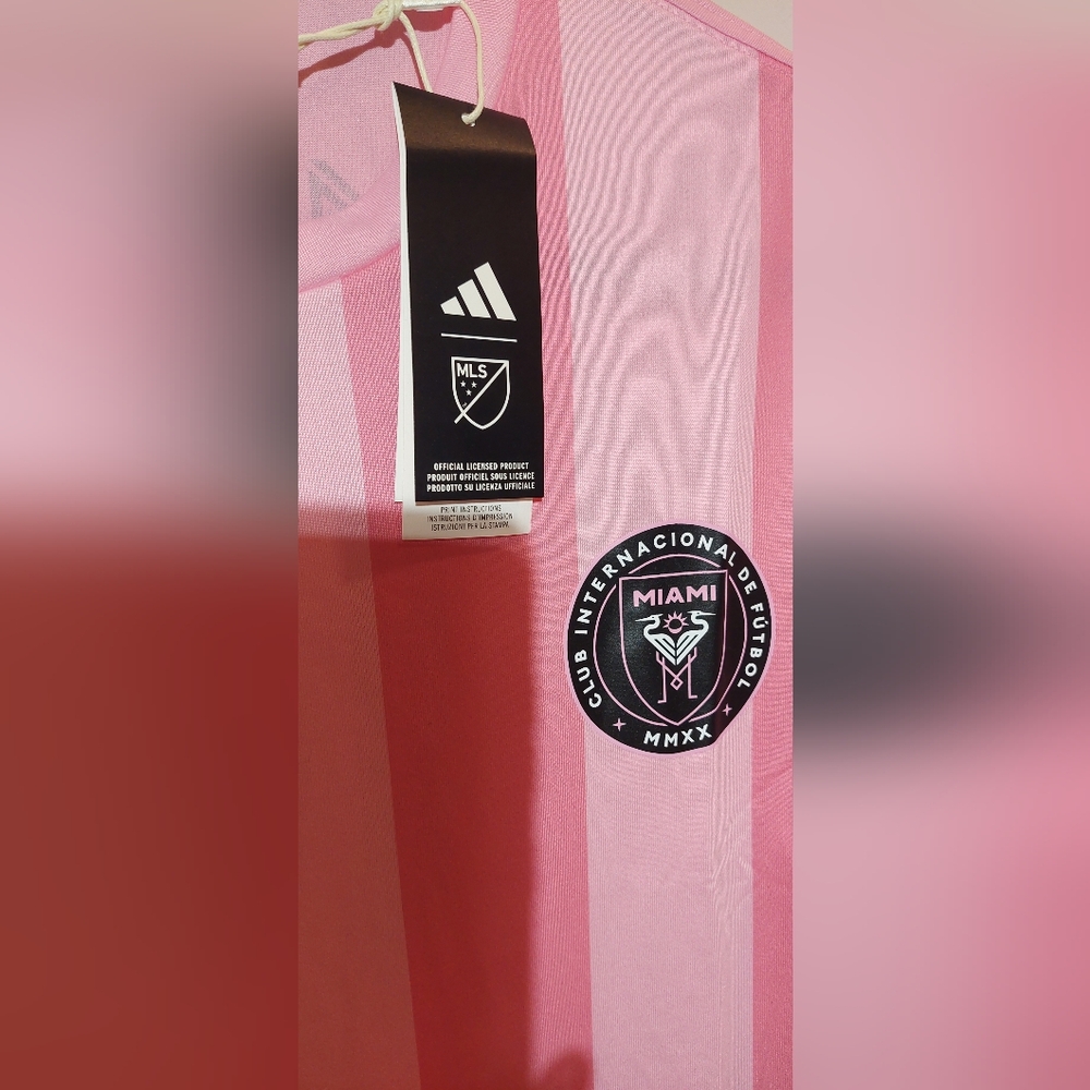 adidas Miami Inter Miami Pink Striped Short Sleeve Tee - Picture 5 of 7